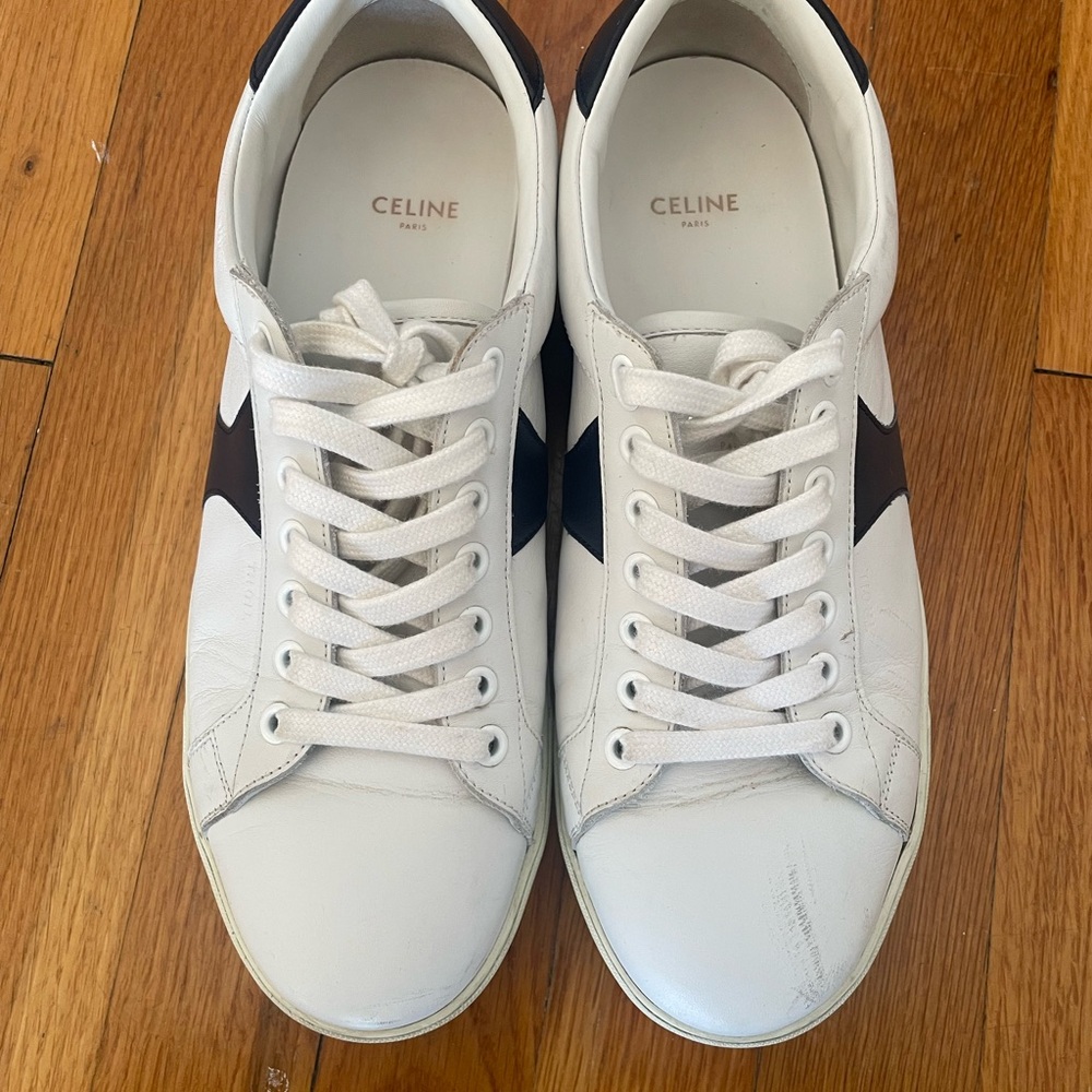 Celine Women’s Triomphe Black and White Sneakers